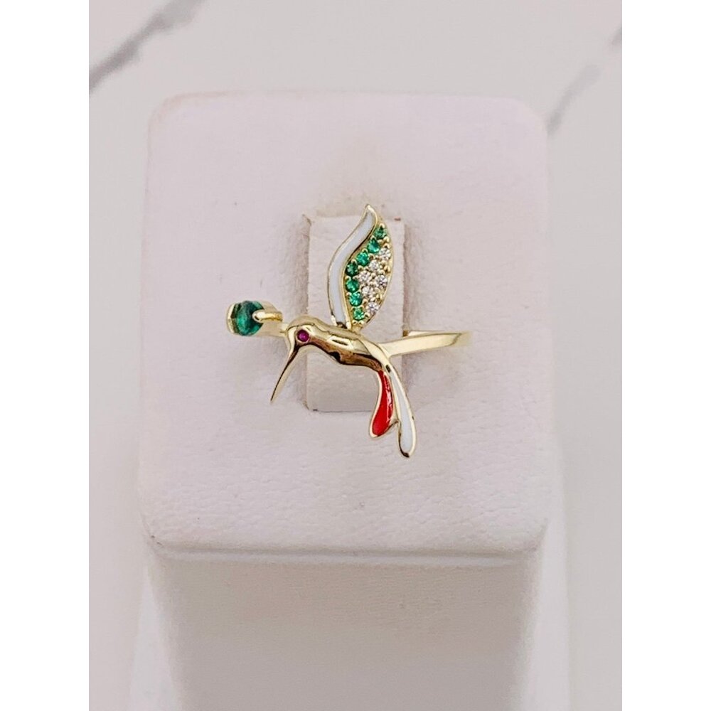 ❤️ 10k solid gold hummingbird ❤️ Size 7 or 8 - can be adjusted colibri